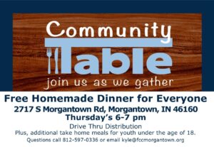 Community Table:  Free Family Dinners at First Christian Church of Morgantown